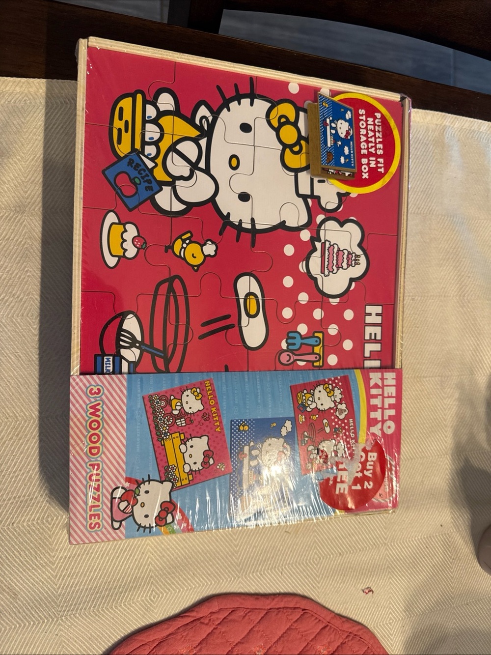Hello Kitty Pink and White Kitchen Puzzle Trio